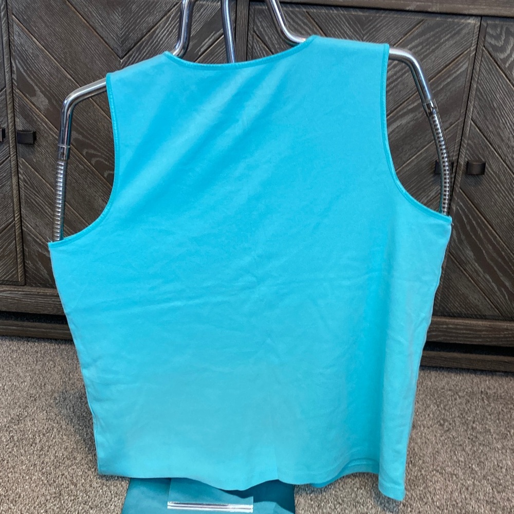 CJ Banks women’s Turquoise Sleeveless Tank Top - Picture 5 of 5
